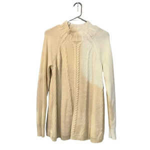 Elle Cable Knit‎ White Sweater Size Large